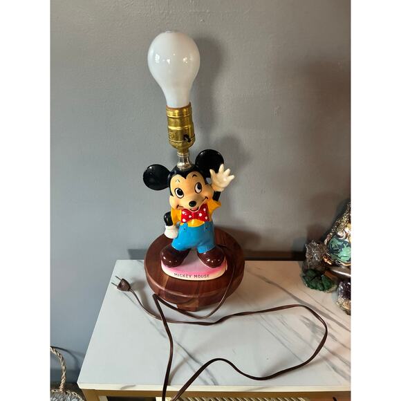 Vintage 1970s Disney Productions Mickey Mouse Ceramic Lamp – Works Great! - Picture 3 of 11